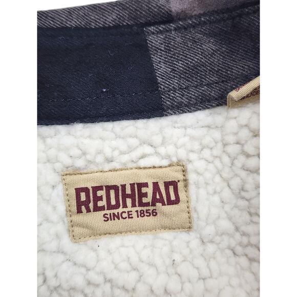 RedHead Fleece Plaid Flannel Jacket Shirt Men Medium Shacket Lumberjack Gorpcore - Picture 9 of 15